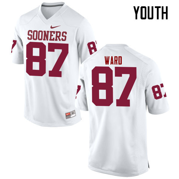Youth Oklahoma Sooners #87 D.J. Ward College Football Jerseys Game-White - Click Image to Close